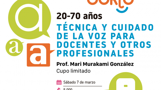 Taller técnica y cuidado de la voz Taller técnica y cuidado de la voz