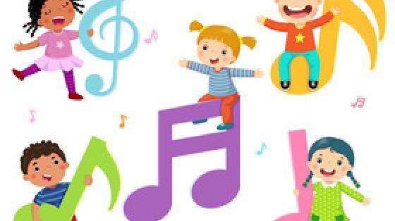 Evento musical: “Vivan las Niñas y Niños” Celebración del Día de la Niñez - Banda de Conciertos de Alajuela niñas y niños con signos musicales en colores vivos