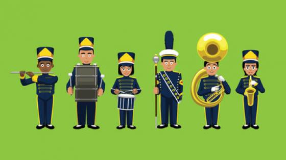 Evento musical: "Celebración del Día de las Niñas y los Niños" - Banda de Conciertos de Cartago Dibujos tiernos de músicos de bandas con sus instrumentos