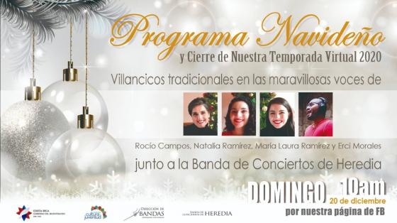 rostros de cantantes y músicos con fondo navideño