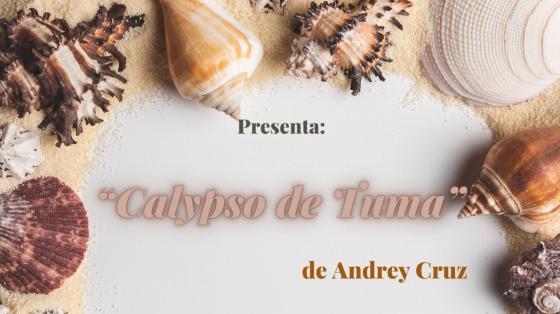 Evento musical: "Calypso de Tuma", de Andrey Cruz - Banda de Conciertos de Limón conchitas entre arena con texto de fondo