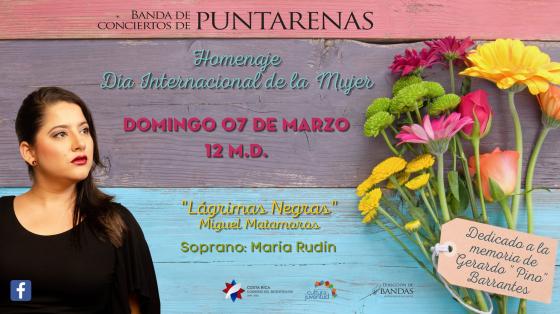 Evento musical: “Lágrimas negras” de Miguel Matamoros en Conmemoración del Día Internacional de la Mujer - Banda de Conciertos de Puntarenas mujer con flores