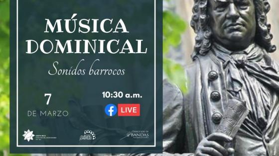 Evento: Música dominical “Sonidos barrocos” - Dúo de Percusión de la Banda de Conciertos de Alajuela Busto de Bach
