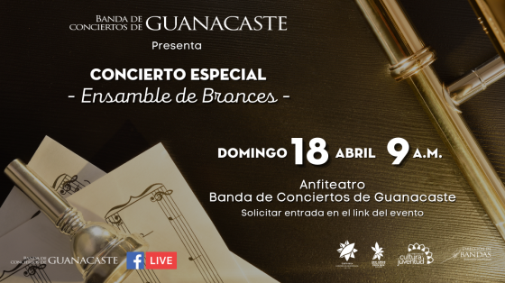Concierto: Especial de Música Costarricense - Banda de Conciertos de Guanacaste partituras e instrumento de fondo