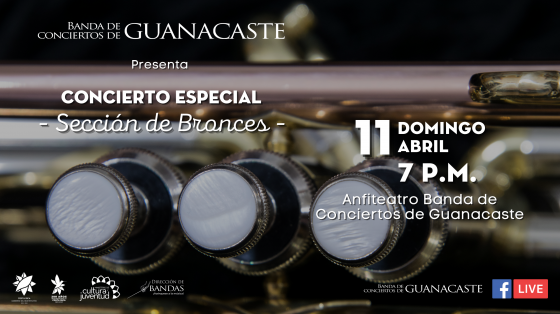 Concierto de música costarricense - Banda de Conciertos de Guanacaste letras con fondo de tambores