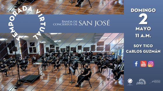 Concierto: Día Internacional del Trabajo - "Soy Tico", de Carlos Guzmán - Banda de Conciertos de San José Foto con todos los integrantes de la Banda de Conciertos de San José