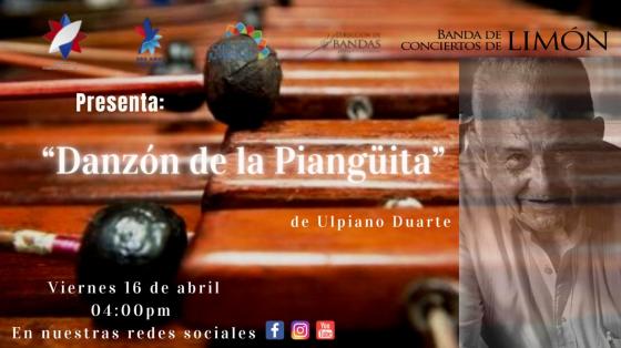 Concierto: “Recorrido musical por Costa Rica” - Banda de Conciertos de Limón imagen del compositor con atardecer de fondo