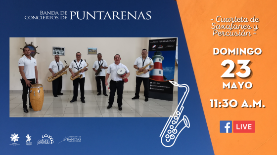 Concierto del Ensamble de Saxofones y percusión - Banda de Conciertos de Puntarenas foto del ensamble de saxofones y percusión