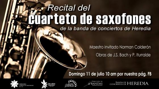 Concierto: "Recital del Cuarteto de Saxofones" - Banda de Conciertos de Heredia Concierto: "Recital del Cuarteto de Saxofones" - Banda de Conciertos de Heredia