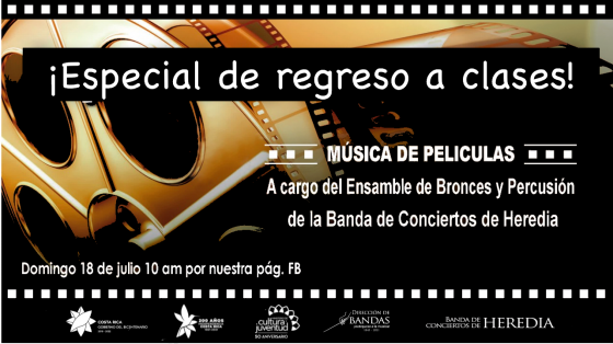 Concierto: "Especial de Vacaciones No.3" - Banda de Conciertos de Heredia imagen de película antigua