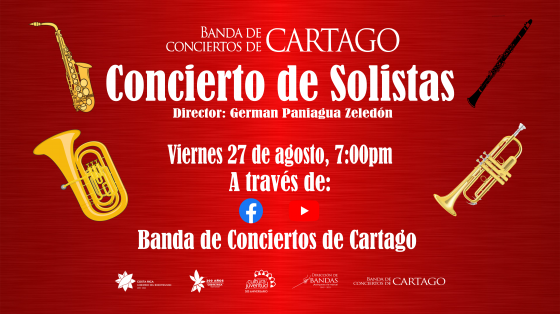 saxofones dorados con fondo rojo