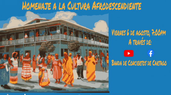 Concierto de Homenaje a la Afrodescendencia - Banda de Conciertos de Cartago afrocostarricenses con colores vistosos bailando