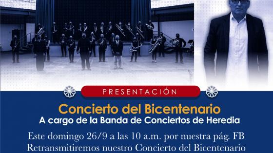 Concierto del Bicentenario - Banda de Conciertos de Heredia Foto de Juan Carlos Rojas compositor y músicos BCH