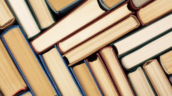 Conversatorio "El Pacto de Concordia" Arreglo de libros desde vista superior.