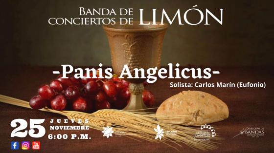 Estreno Musical “Día de Acción de Gracias” Panis Angelicus - Banda de Conciertos de Limón imagen de bodegón de copa de vino con trigo, uvas y pan