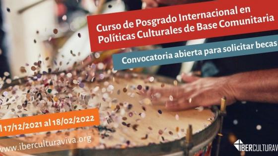 Convocatoria Posgrado Internacional de Políticas Culturales Comunitarias Afiche promocional