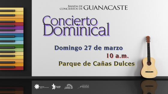 Concierto "Música Dominical" - Banda de Conciertos de Guanacaste guitarra con teclado de fondo
