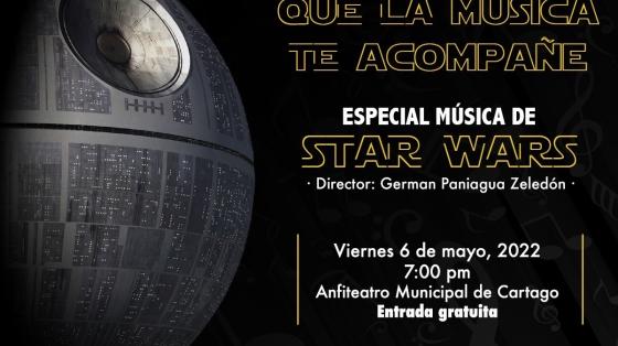Concierto "Que la Música te acompañe" Especial de Música de Star Wars- Banda de Conciertos de Cartago imagen de una nave de Star Wars