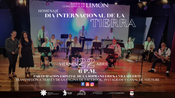 Concierto Especial del Día Internacional de la Tierra - Banda de Conciertos de Limón Ensamble de la Banda de Limón en escenario