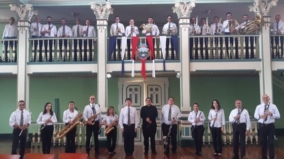 Banda de Conciertos de Heredia en aula magna del Liceo de Heredia