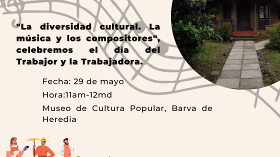 Concierto Especial: "La Diversidad Cultural, la Música y los Compositores" - Banda de Conciertos de Heredia Foto del Museo de la Cultura de Barva, Heredia con figuras musicales