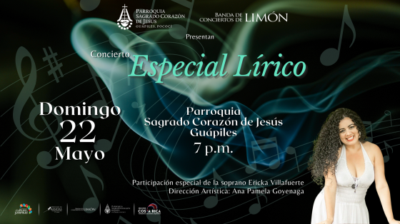 Concierto "Especial Lírico" - Banda de Conciertos de Limón Foto de la soprano Ericka Villafuerte