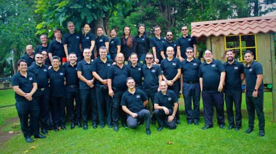 Músicos de la Banda de Heredia en el Museo de Cultura Popular