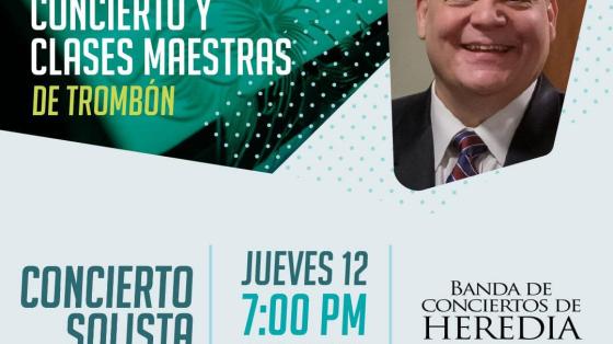 Concierto Especial "Cantos a María" con el trombonista estadounidense Don Lucas - Banda de Conciertos de Heredia fotografía del trombonista estadounidense Don Lucas