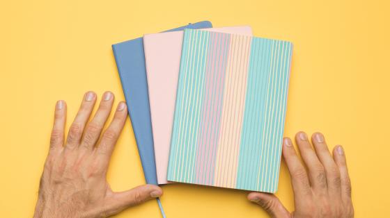 Taller sobre Libro Cartonero Composición de libros de colores.