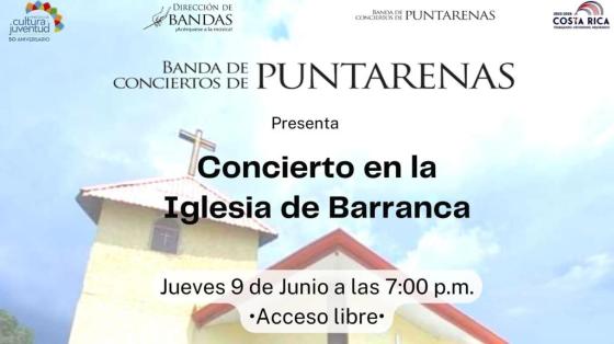 Concierto en Iglesia de Barranca - Banda de Conciertos de Puntarenas Foto de iglesia de Barranca