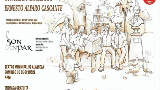 Concierto Homenaje a Ernesto Alfaro Cascante Afiche de invitación