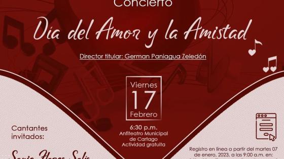letras blancas de amor y amistad en fondo rojo 