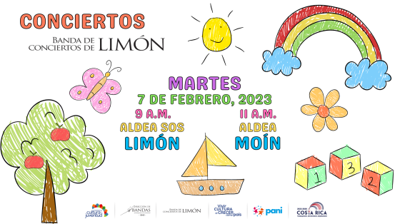 Imagen de dibujos infantiles con árboles, barquitos, arcoiris y el sol en colores encencidos