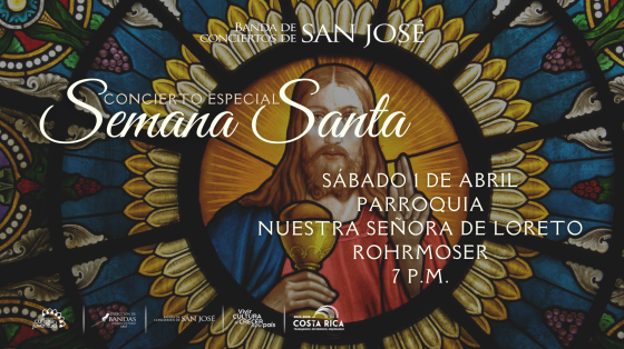 Concierto de Semana Santa - Banda de Conciertos de San José Imagen de Jesús en vitral de colores