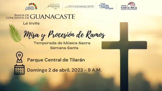 Misa y Procesión de Ramos - Banda de Conciertos de Guanacaste foto de cruz a contraluz