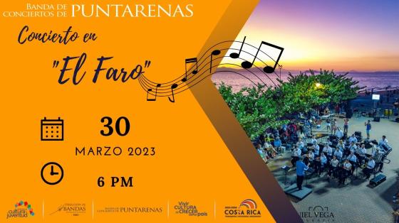 Foto de la Banda tocando junto al faro