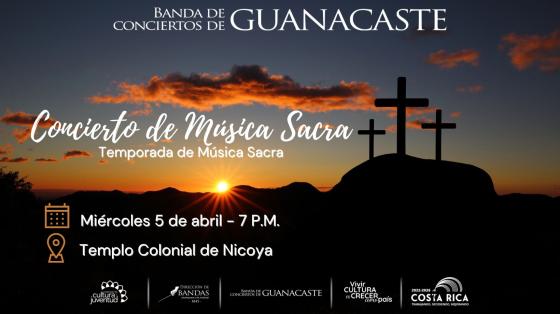 Concierto de Música Sacra - Banda de Conciertos de Guanacaste foto de cruces con atardecer de fondo
