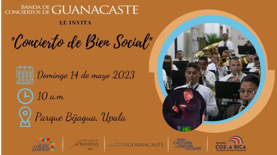 Concierto de Bien Social - Banda de Conciertos de Guanacaste foto circular de los músicos con foto de su Director