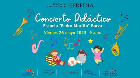 fondo azul con niñxs jugando y cantando con instrumentos de colores a su alrededor