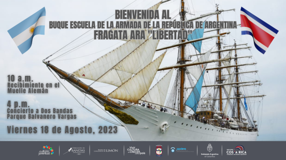 Concierto Especial junto a la Banda de la Fragata Argentina ARA Libertad | Banda de Conciertos de Limón Foto del buque Balvanero de Argentina