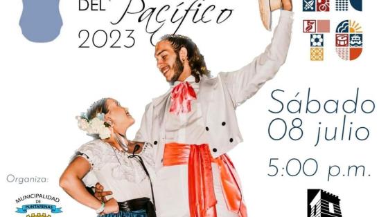 Gala Folclórica Boyeros del Pacífico Afiche promocional con bailarines de baile típico