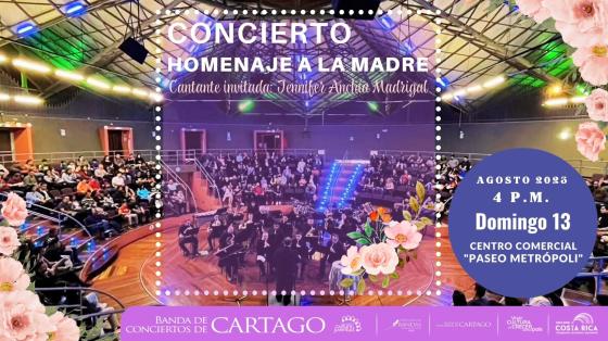 Concierto "Homenaje a las Madres" | Banda de Conciertos de Cartago Foto de la Banda de Cartago en el Anfiteatro de la Municipalidad de Cartago