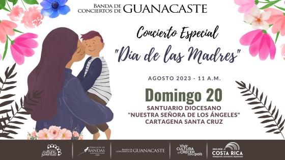 Concierto "A Las Madres" | Banda de Conciertos de Guanacaste Mamá besando a su niño entre flores