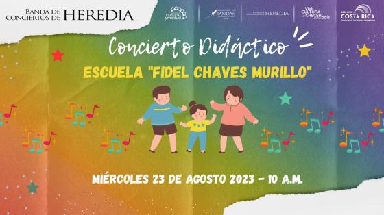 Concierto Didáctico | Banda de Conciertos de Heredia niños bailando con fondo de colores