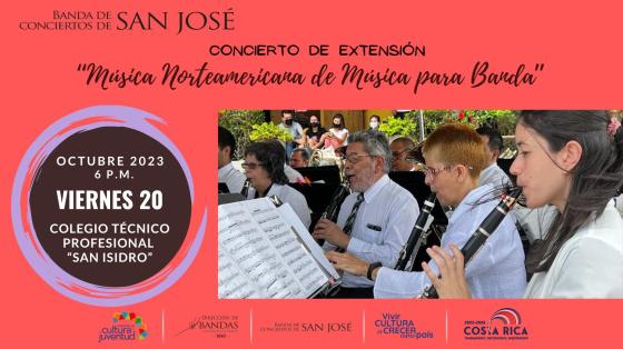 Concierto “Música norteamericana moderna para Banda” | Banda de Conciertos de San José Músicos de la BCSJ tocando en el Museo Nacional