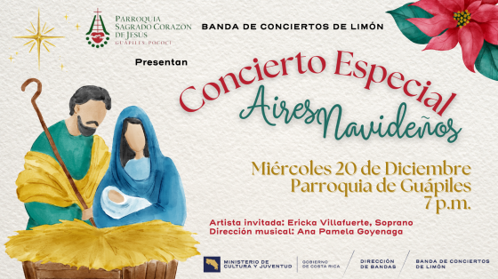 Concierto "Aires Navideños" | Banda de Conciertos de Limón Dibujo de María, José y Jesús