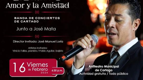 Concierto “Celebrando el Amor y la Amistad” | Banda de Conciertos de Cartago Foto de José Mata cantando