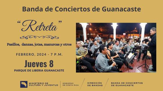 Concierto "Retreta" l | Banda de Conciertos de Guanacaste Foto de la Banda de Conciertos de Guanacaste tocando en el quiosco del parque central de Liberia evocando las antiguas retretas.