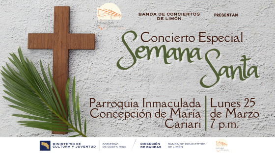 Concierto Especial de Semana Santa Foto de una cruz con una palmita a su lado