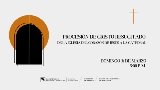 Procesión del Resucitado | Banda de Conciertos de Alajuela Imagen o dibujo de una puerta y el amanecer de fondo